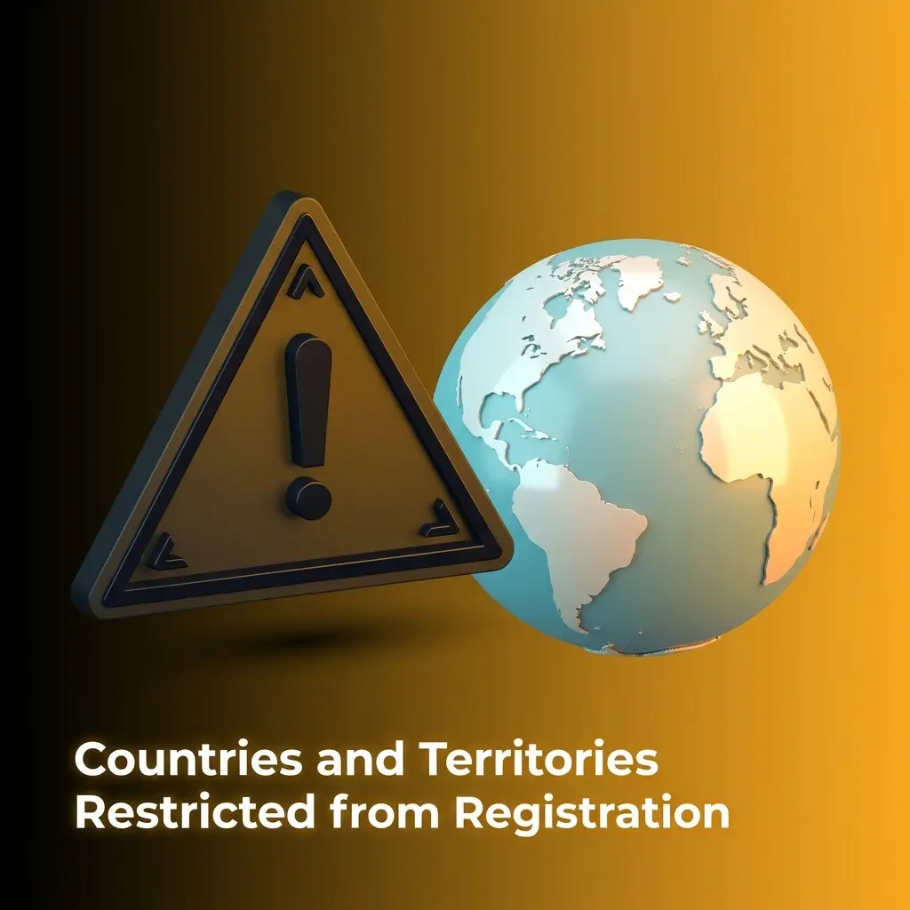 Map showing countries and US state restricted from Crown Coins Casino registration due to gambling regulations