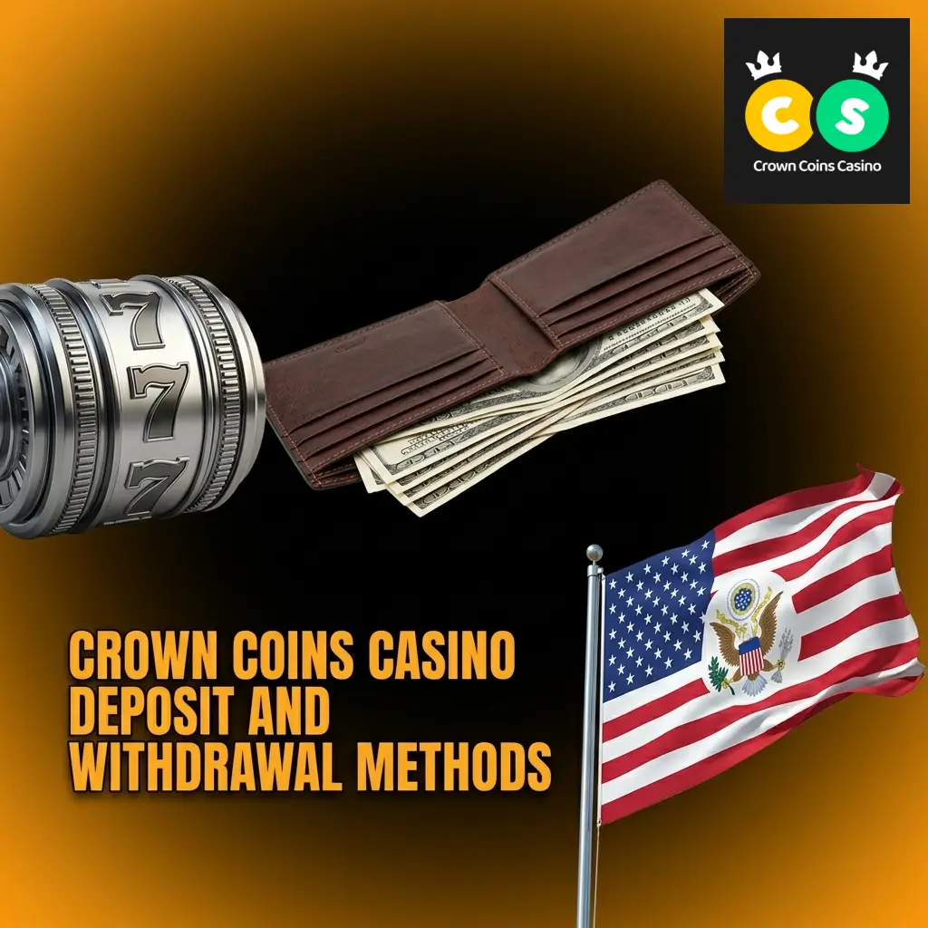 Crown Coins Casino deposit methods including Apple Pay, Visa, Mastercard, American Express, and Skrill for US players