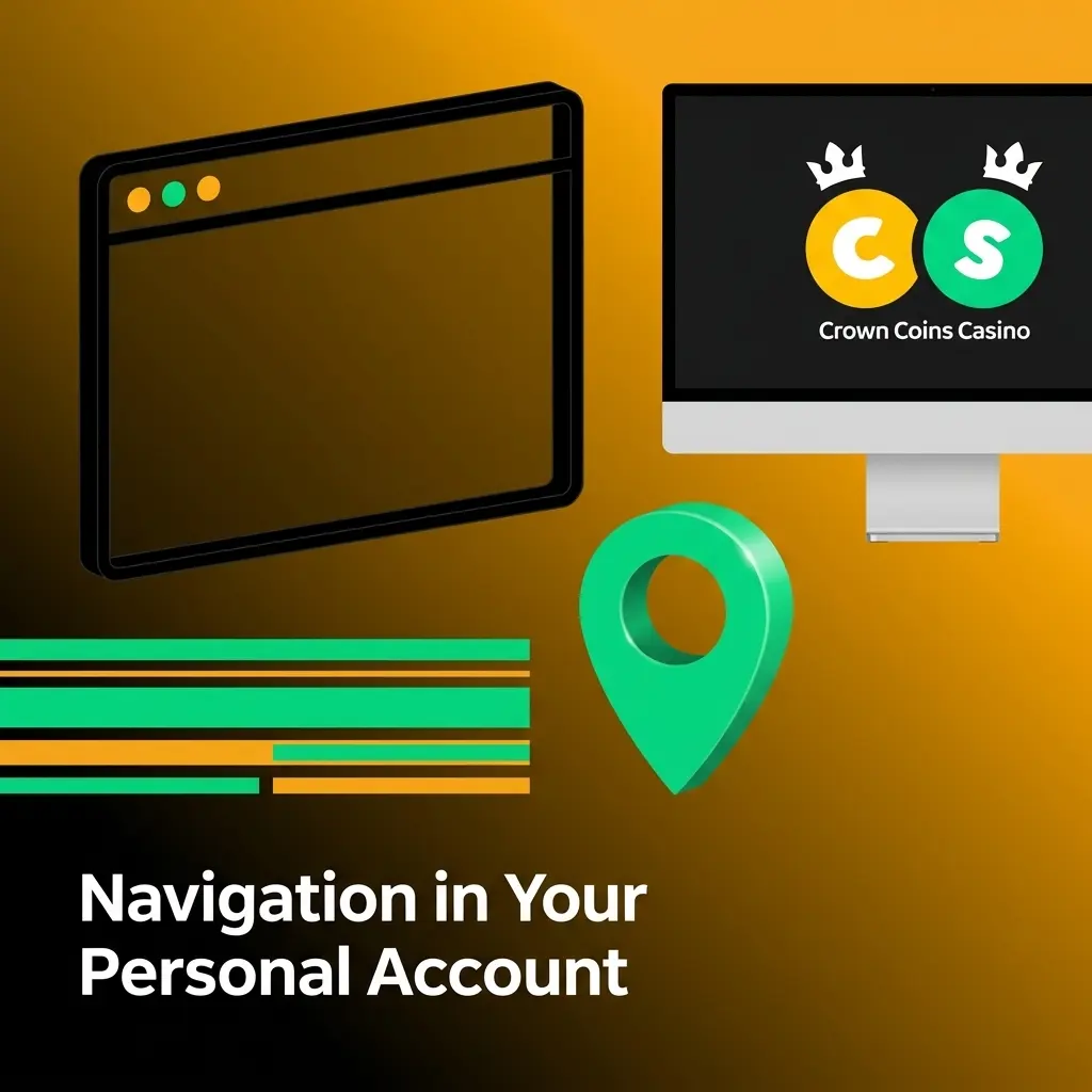 Account dashboard navigation panel showing sections for bonuses, coins, redemptions, transactions, and responsible gaming settings