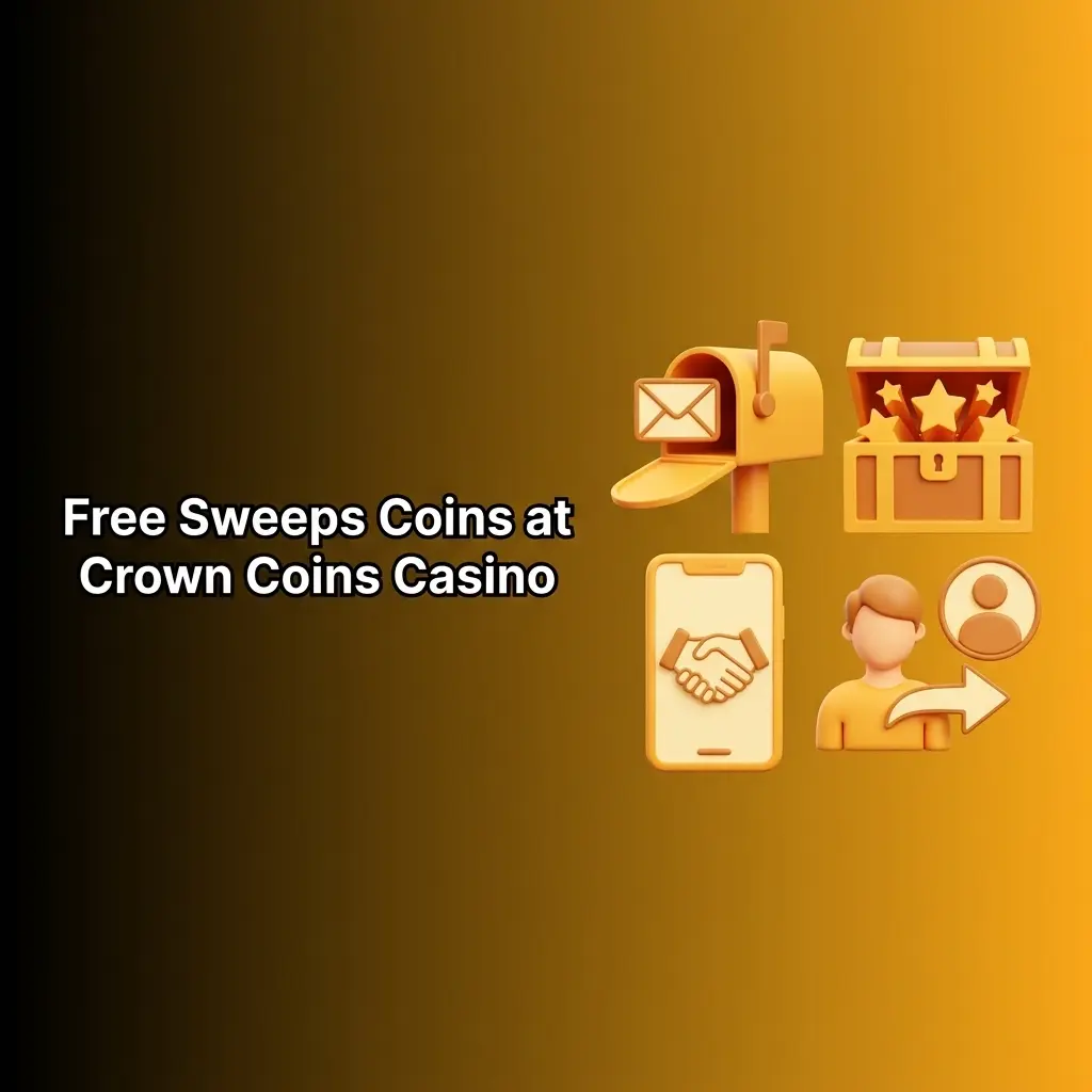 Crown Coins Casino free Sweeps Coins methods including mail-in, giveaways, social media, and referral bonuses for US players