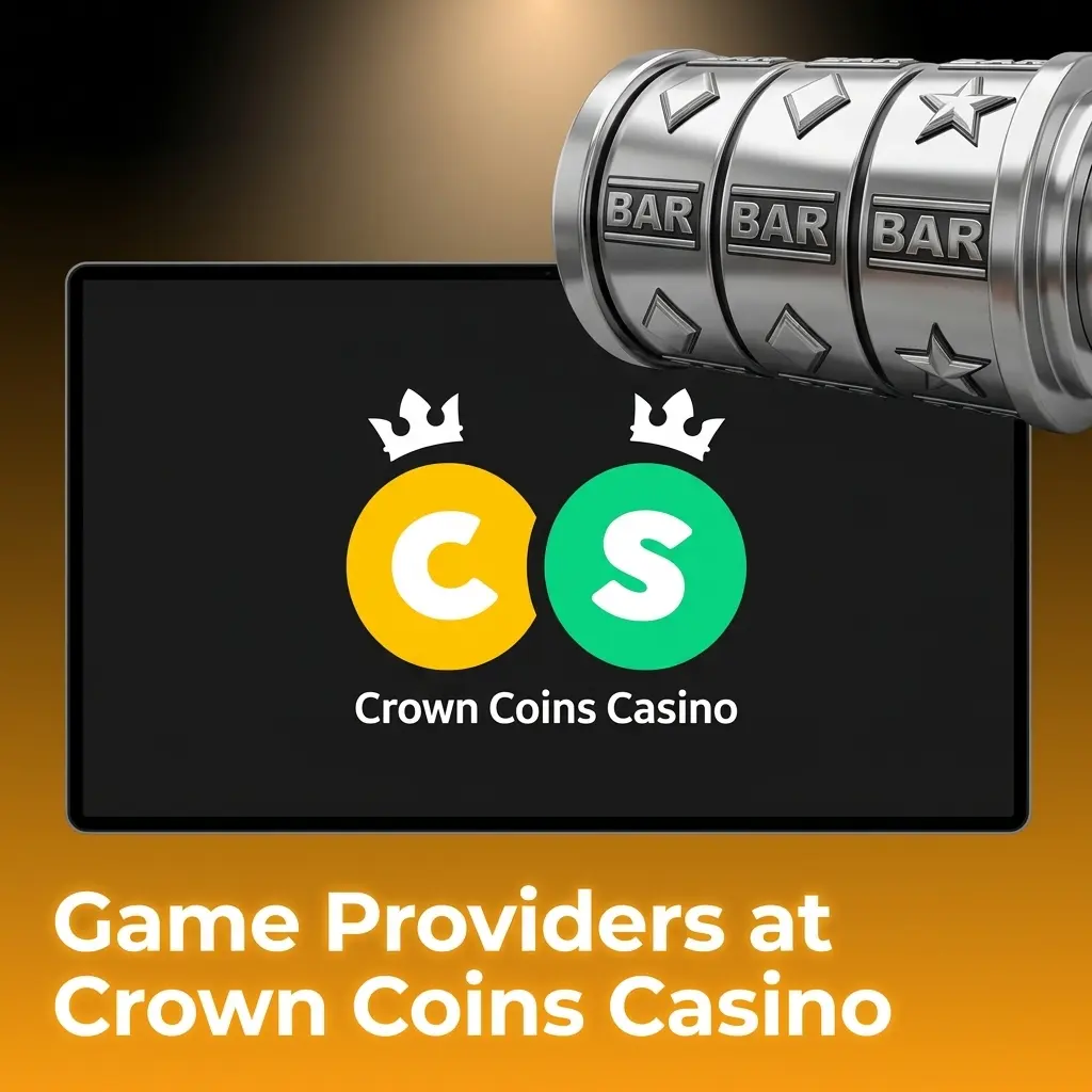 Crown Coins Casino game providers logos including IGT, Aristocrat, Pragmatic Play, NetEnt, and Evolution Gaming
