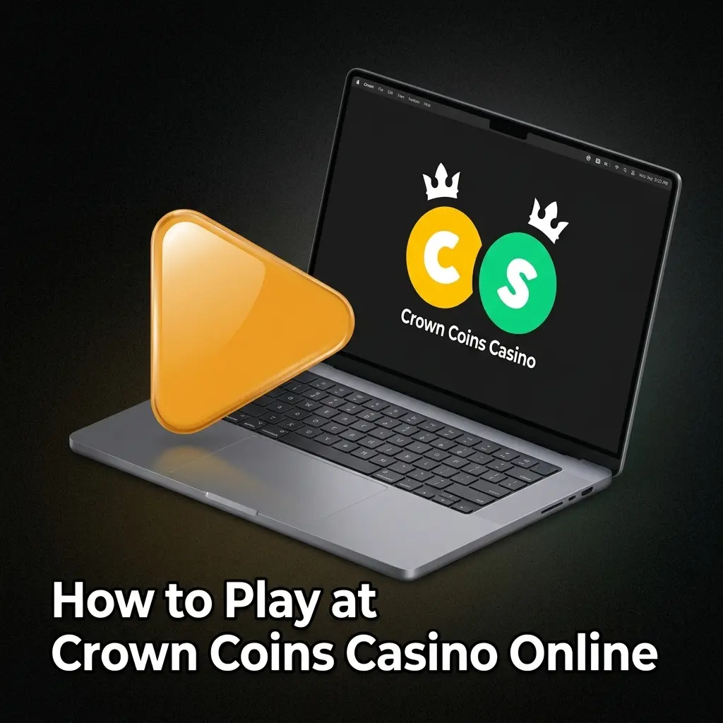 Crown Coins Casino online gameplay guide showing registration, login, and game selection steps for US players