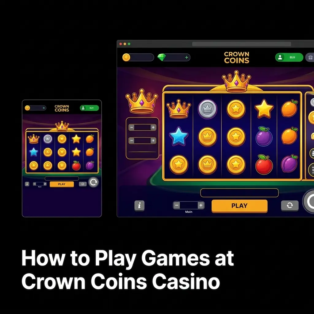 Crown Coins Casino game lobby showing slots, table games, and live dealer options playable instantly in browser