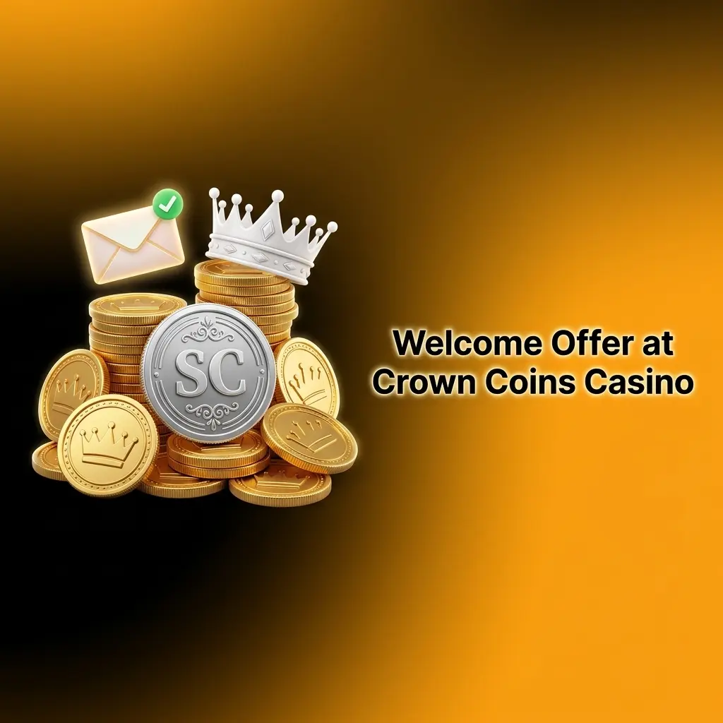 Crown Coins Casino welcome offer giving new players 100,000 Crown Coins and 2 Sweeps Coins with no deposit required